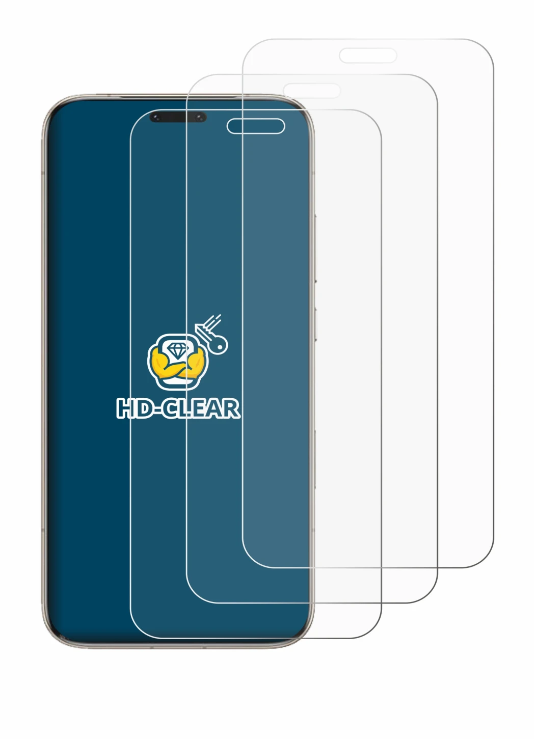 Immagine del dispositivo Honor Magic 8 Pro con un'ampia varietà di protezioni per lo schermo.