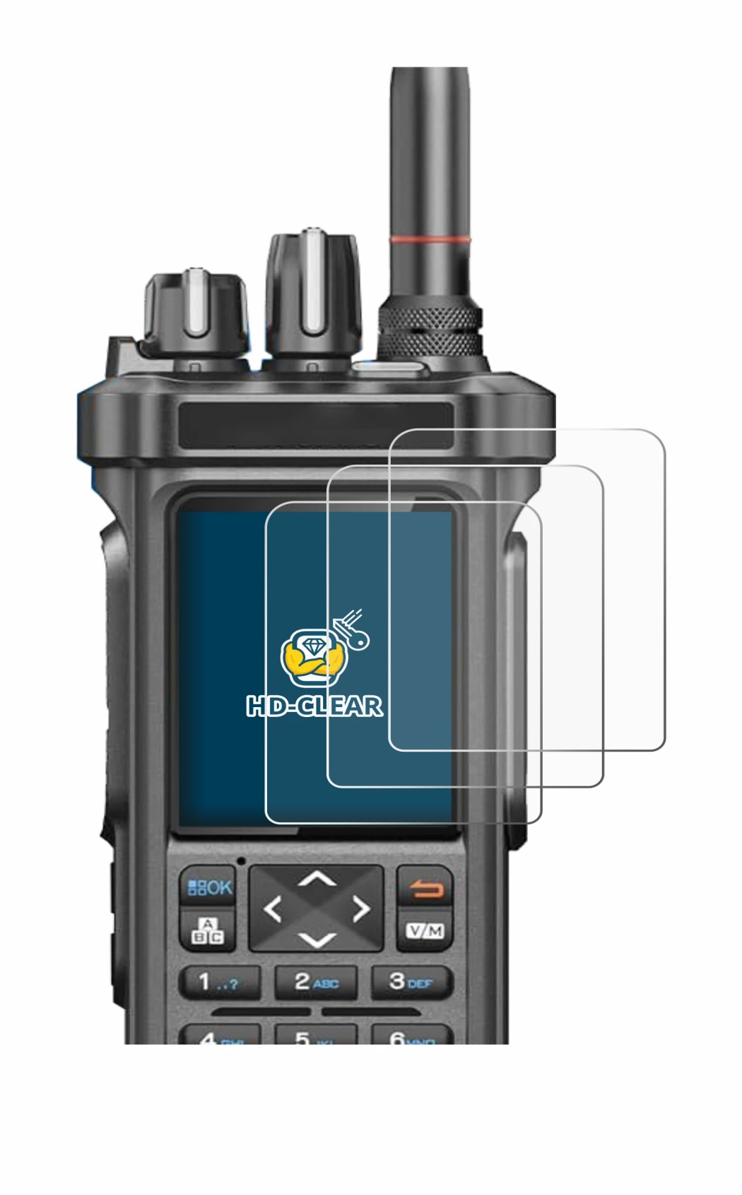 Immagine del dispositivo Radtel RT-950 Pro con un'ampia varietà di protezioni per lo schermo.