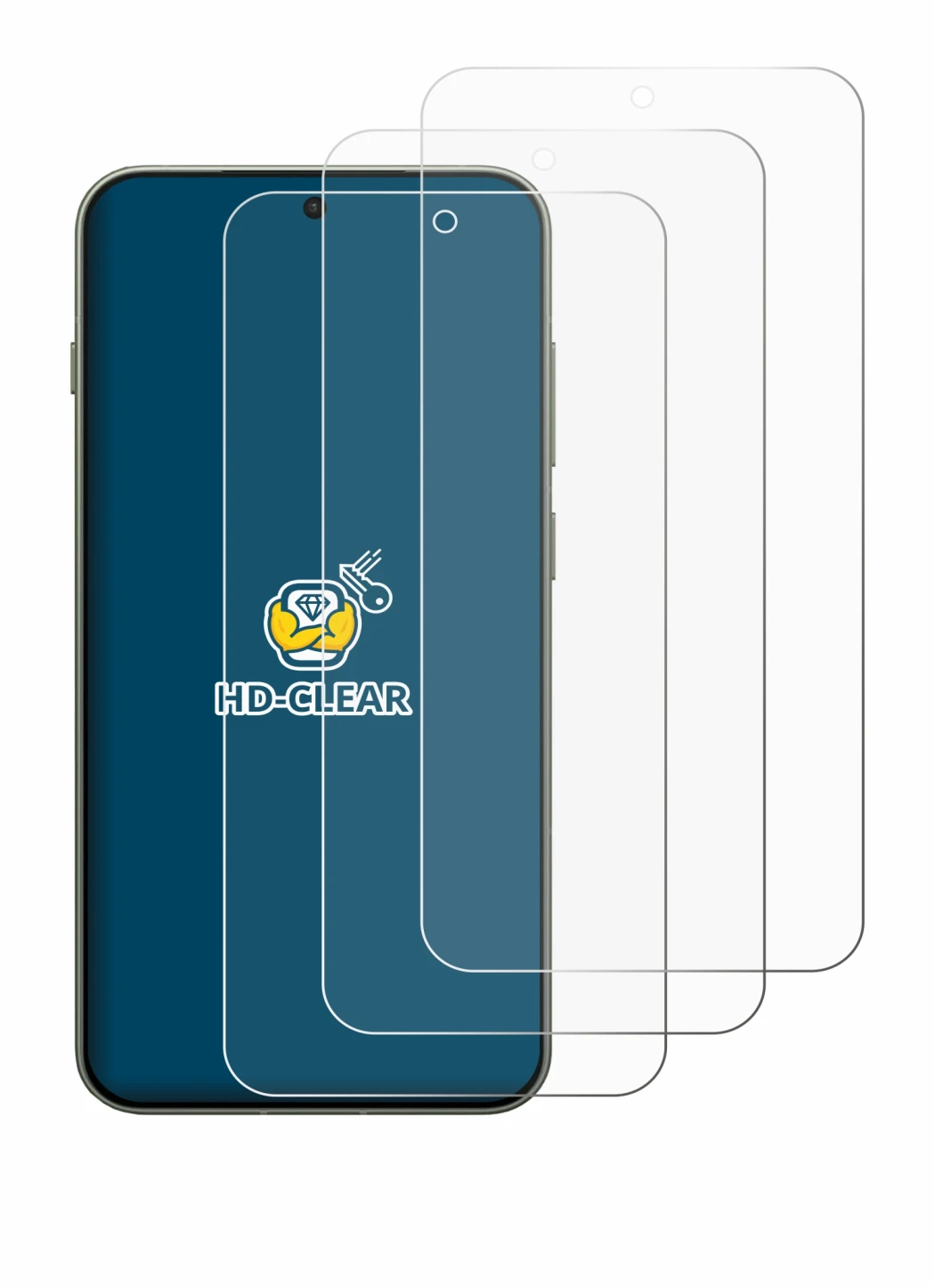 Immagine del dispositivo OnePlus 13s con un'ampia varietà di protezioni per lo schermo.