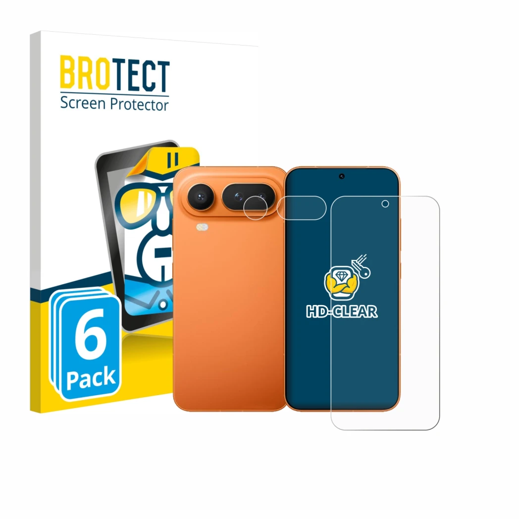 Parte frontale di una confezione del prodotto con il logo del marchio BROTECT. Accanto è raffigurato il dispositivo Honor Magi