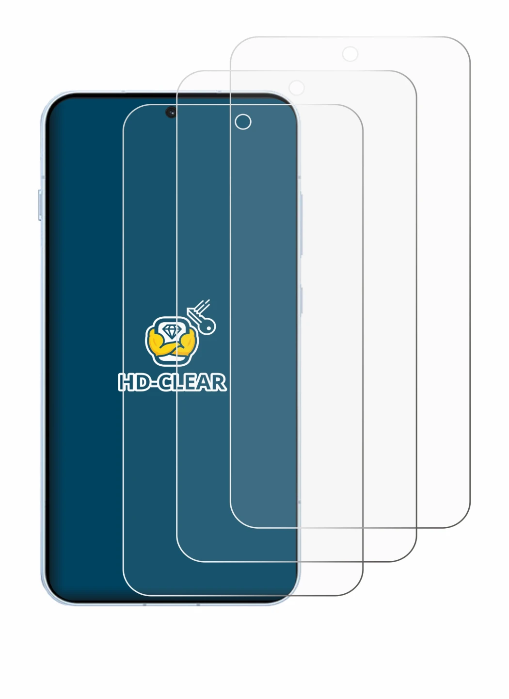 Immagine del dispositivo Oppo Find X8s con un'ampia varietà di protezioni per lo schermo.