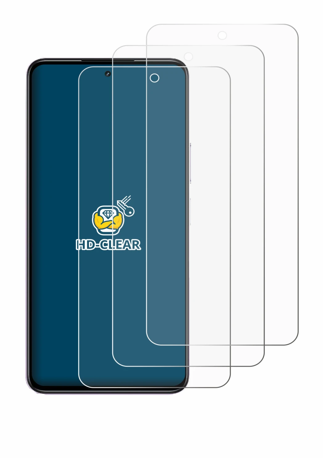 Immagine del dispositivo realme P4x 5G con un'ampia varietà di protezioni per lo schermo.