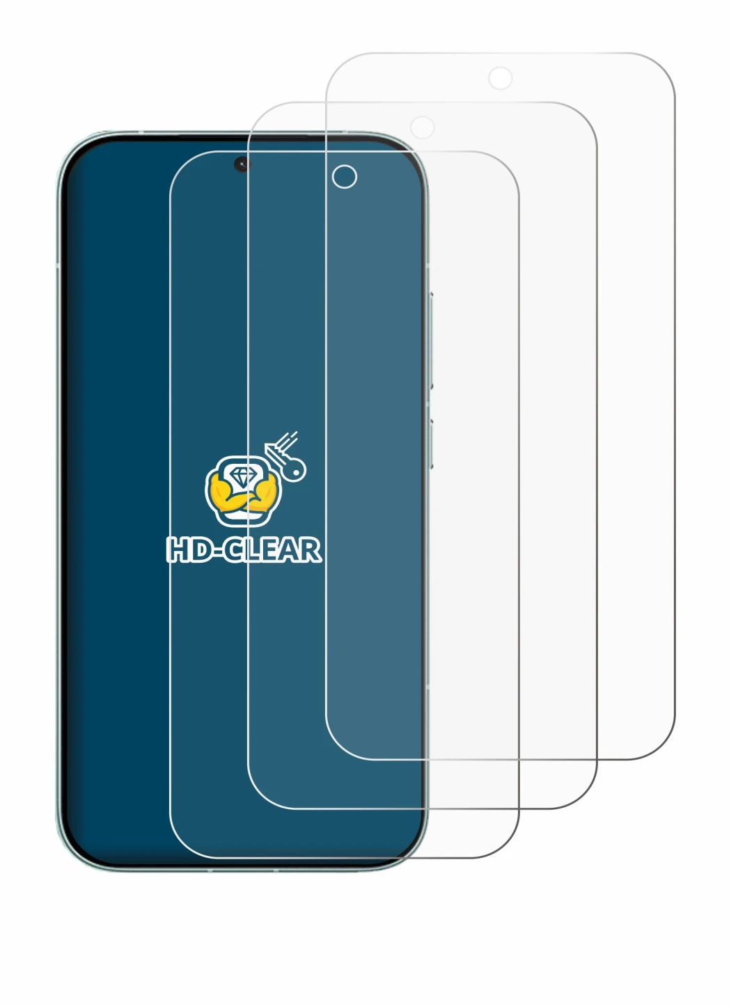 Immagine del dispositivo Xiaomi Redmi Turbo 5 con un'ampia varietà di protezioni per lo schermo.