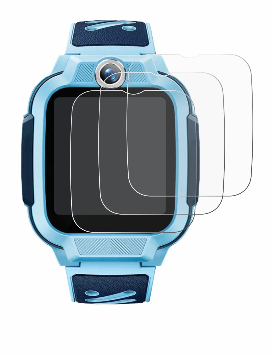 Immagine del dispositivo Imoo Watch Phone Z3 con un'ampia varietà di protezioni per lo schermo.