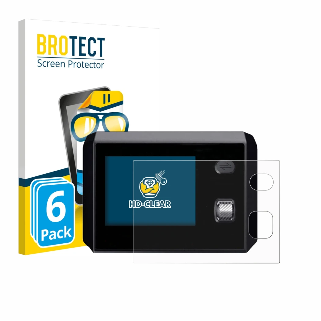 Parte frontale di una confezione del prodotto con il logo del marchio BROTECT. Accanto è raffigurato il dispositivo SkyRC MC50