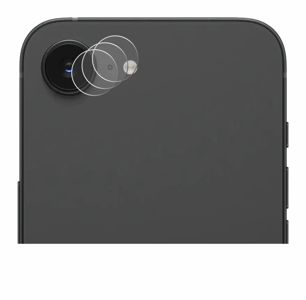Immagine del dispositivo Apple iPhone 17e (SOLO Fotocamera) con un'ampia varietà di protezioni per lo schermo.