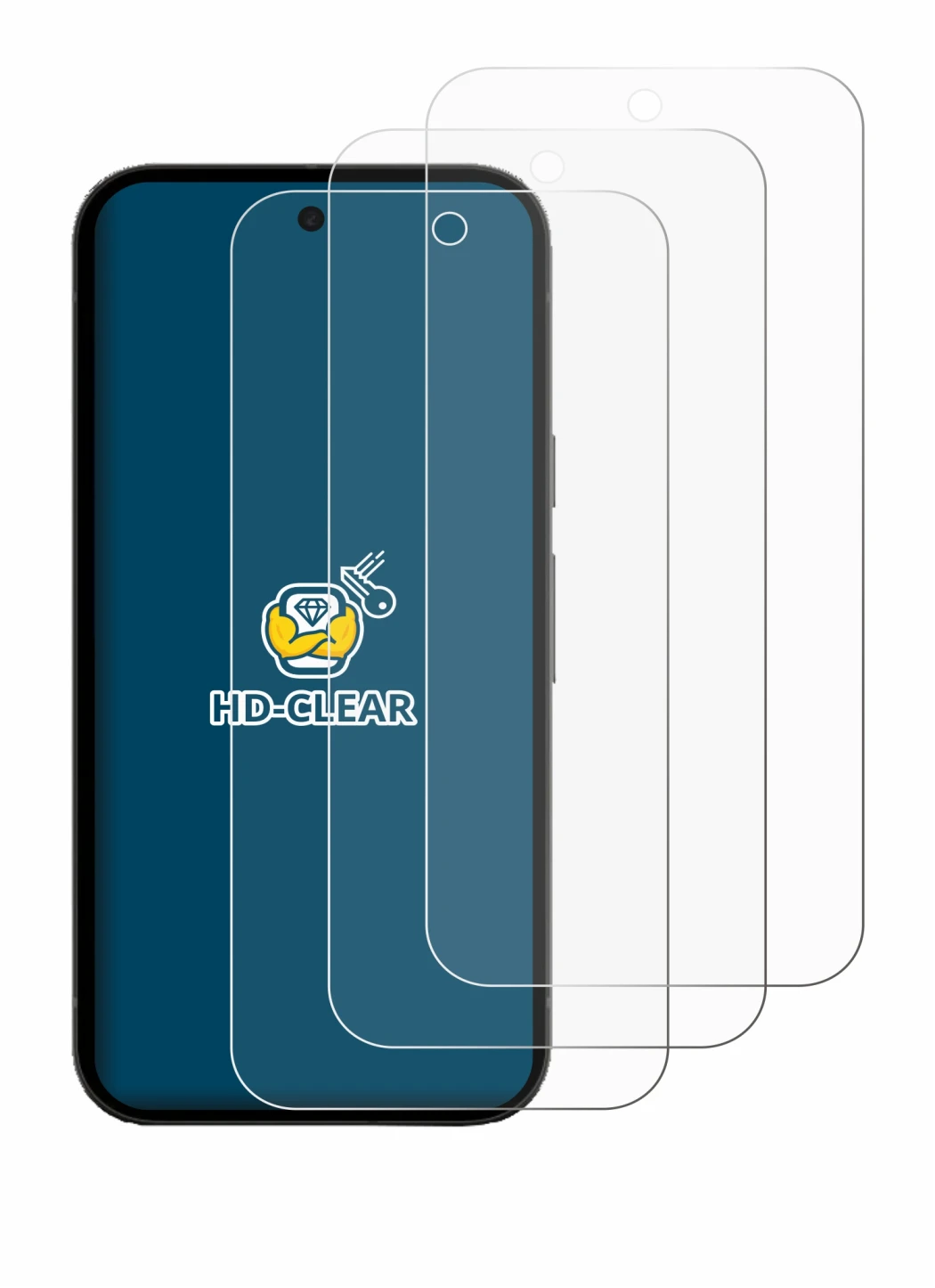 Immagine del dispositivo Google Pixel 10a (case-friendly) con un'ampia varietà di protezioni per lo schermo.