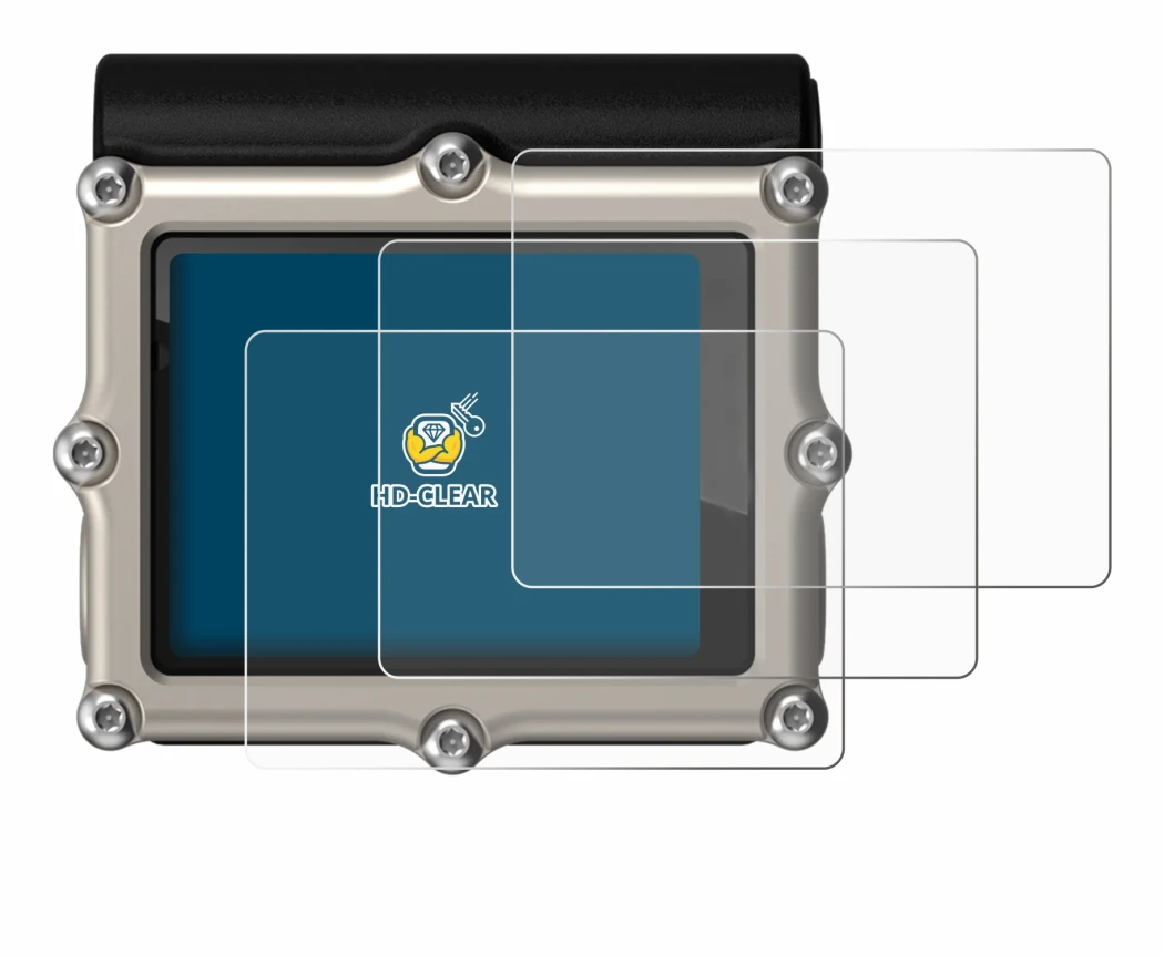 Immagine del dispositivo Shearwater Petrel 3 dive computer con un'ampia varietà di protezioni per lo schermo.