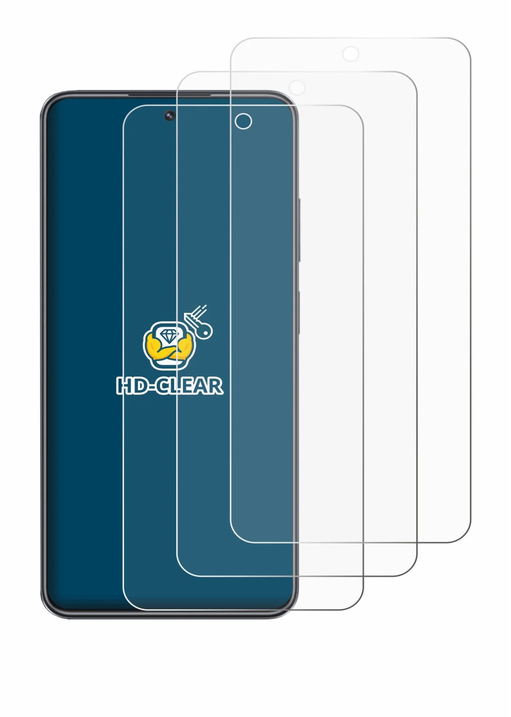 Immagine del dispositivo Realme C73 con un'ampia varietà di protezioni per lo schermo.