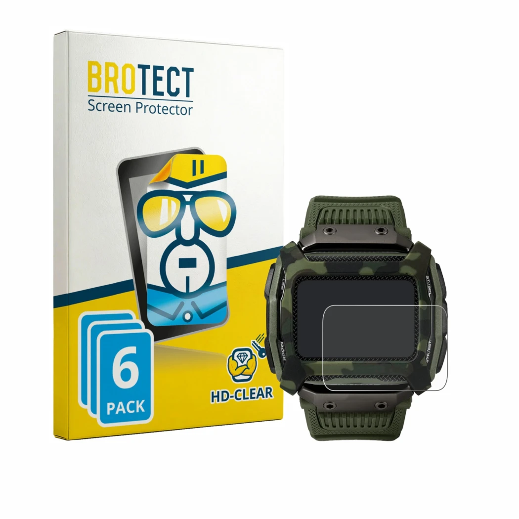 Parte frontale di una confezione del prodotto con il logo del marchio BROTECT. Accanto è raffigurato il dispositivo Timex Comm