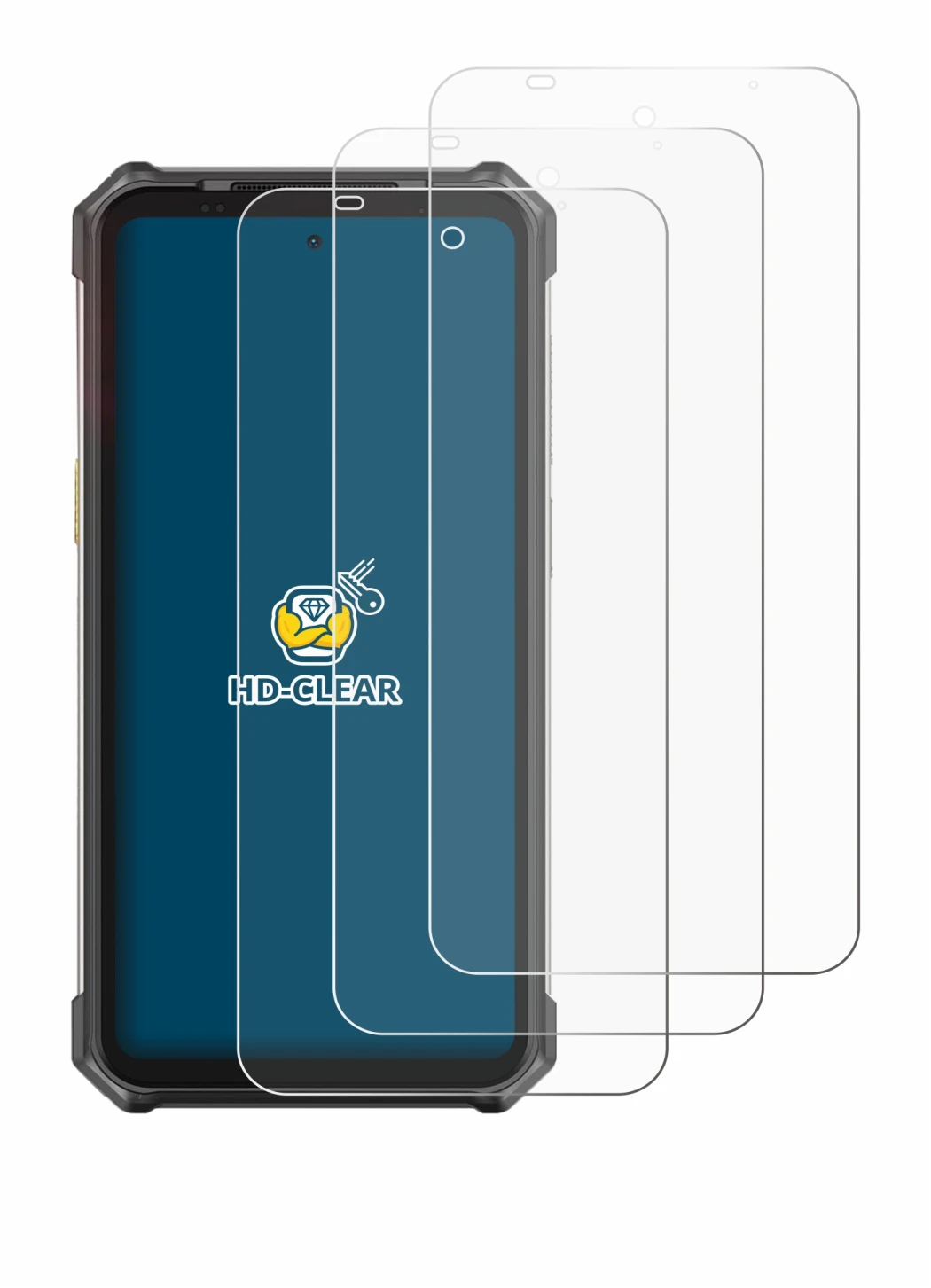 Immagine del dispositivo Ulefone RugKing 5 Pro con un'ampia varietà di protezioni per lo schermo.