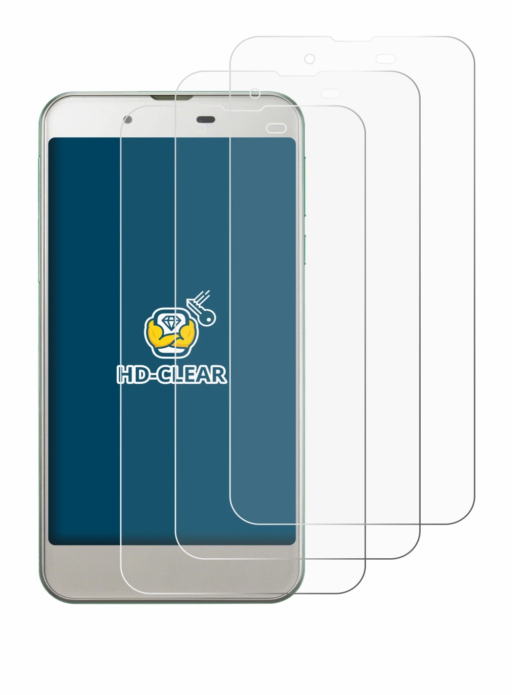 Immagine del dispositivo Sharp Aquos SHV37 con un'ampia varietà di protezioni per lo schermo.