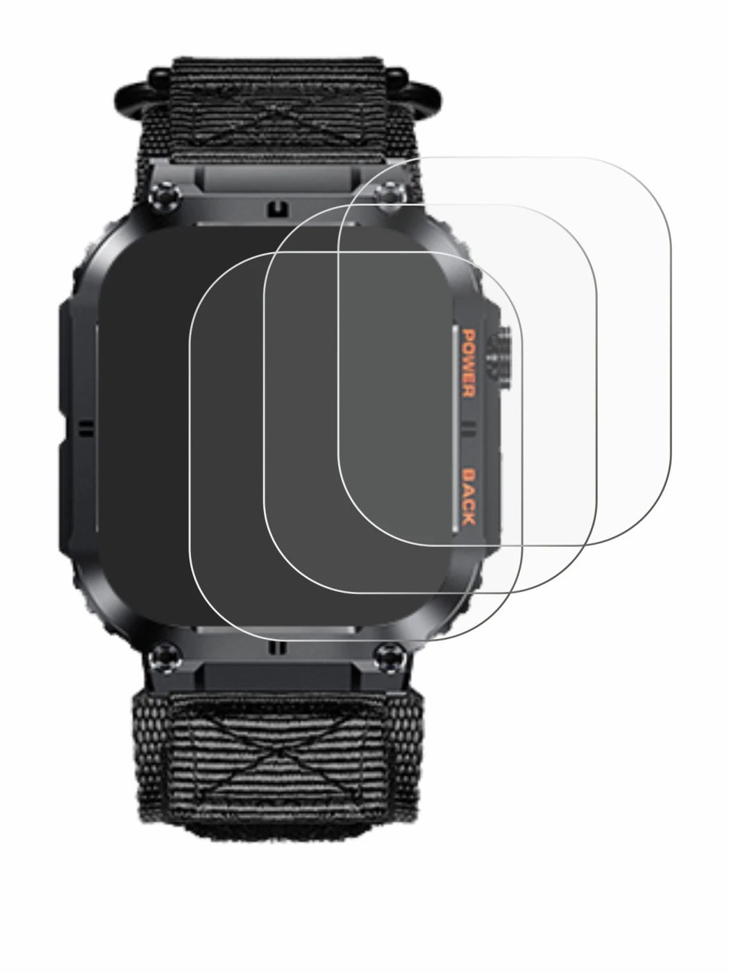 Immagine del dispositivo Megalith K57PRO con un'ampia varietà di protezioni per lo schermo.