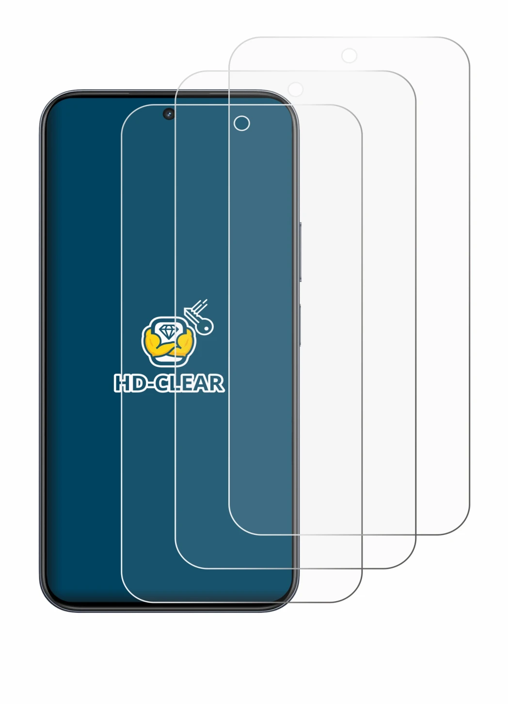 Immagine del dispositivo realme 16T 5G con un'ampia varietà di protezioni per lo schermo.