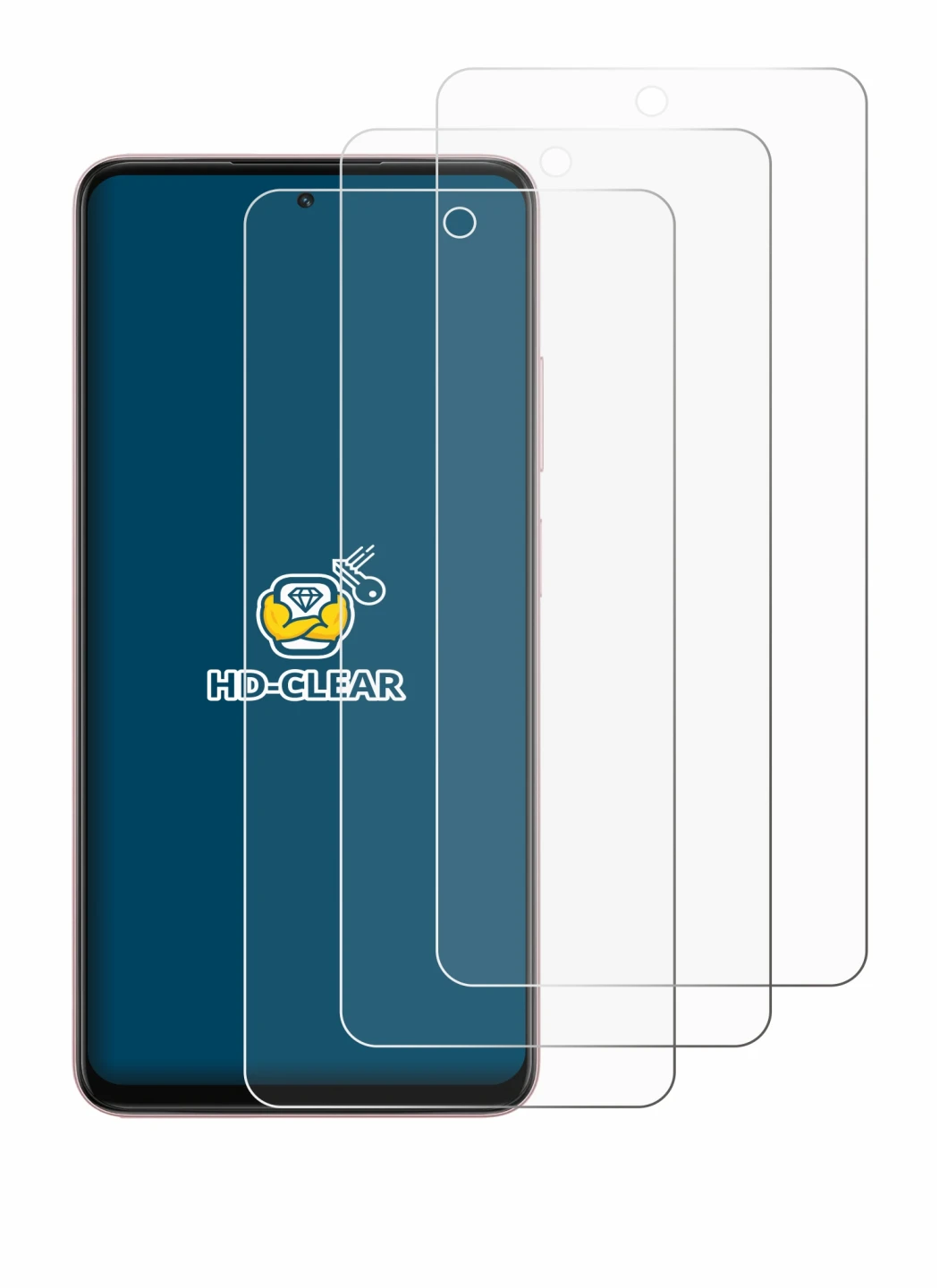 Immagine del dispositivo Oppo A5i Pro con un'ampia varietà di protezioni per lo schermo.