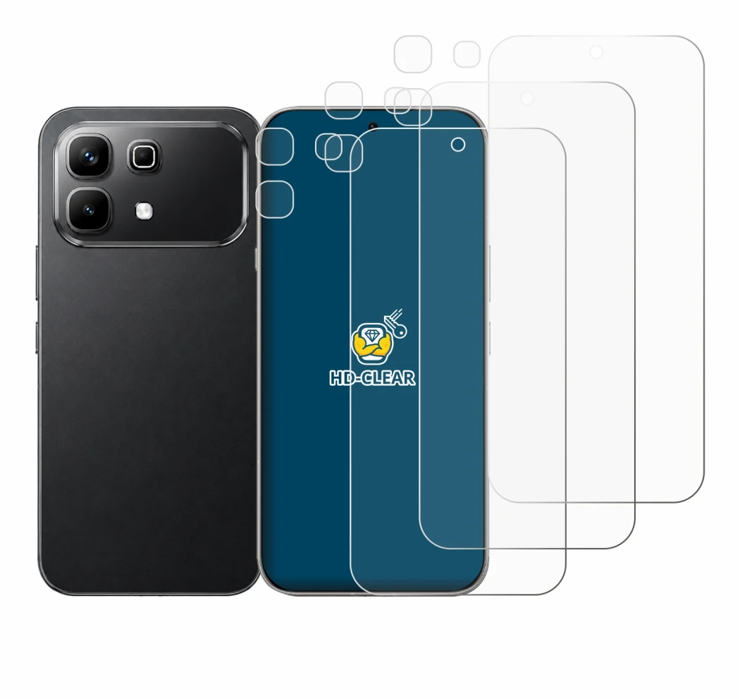Immagine del dispositivo Infinix Note 60 (Fronte+Fotocamera) con un'ampia varietà di protezioni per lo schermo.