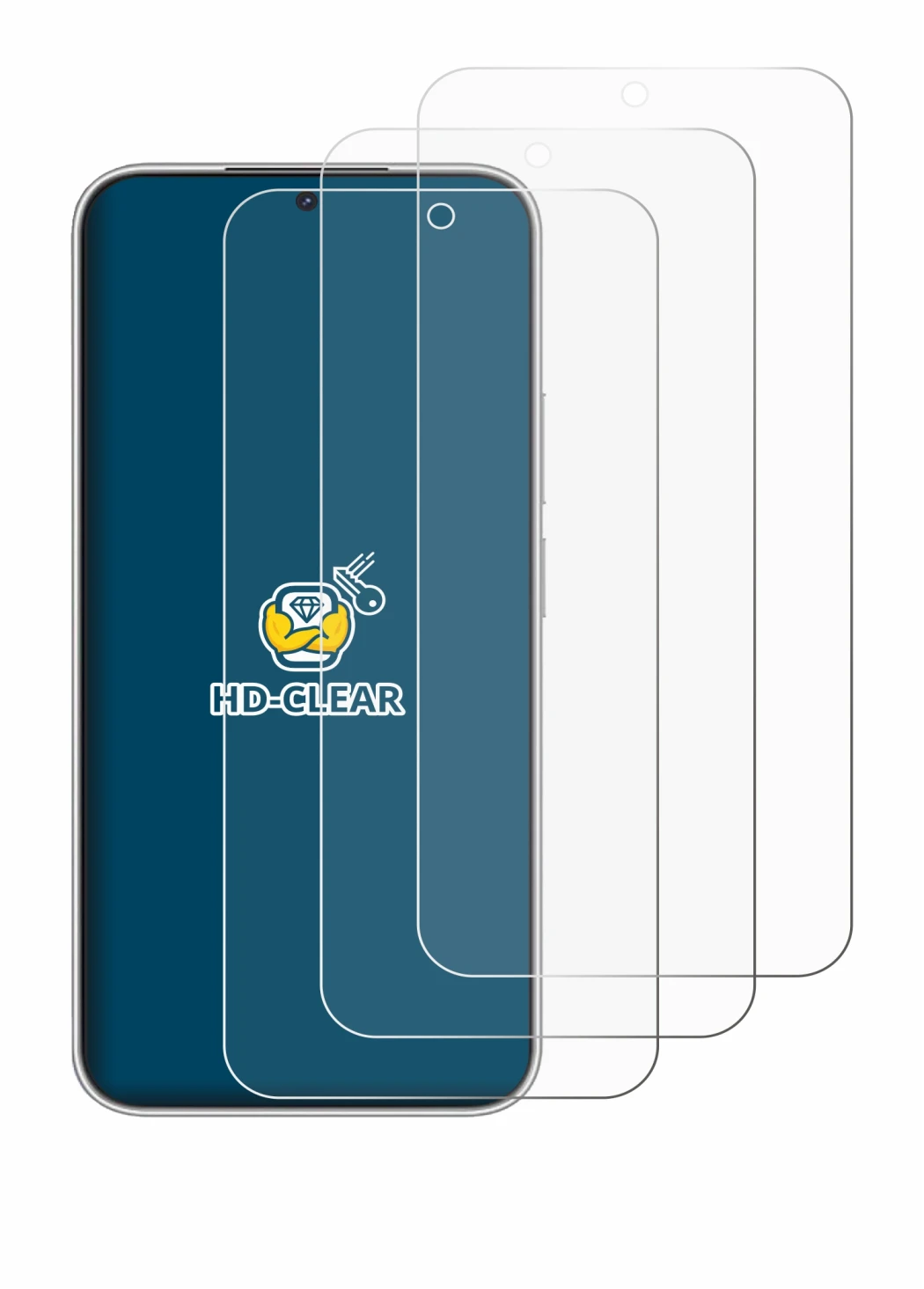 Immagine del dispositivo Huawei Nova 16z con un'ampia varietà di protezioni per lo schermo.