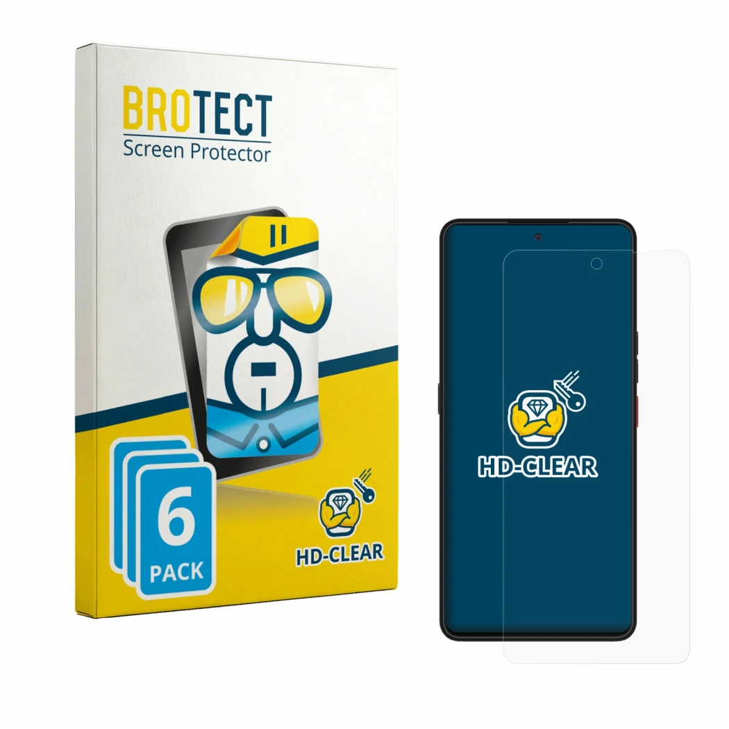 Parte frontale di una confezione del prodotto con il logo del marchio BROTECT. Accanto è raffigurato il dispositivo Volla Phon