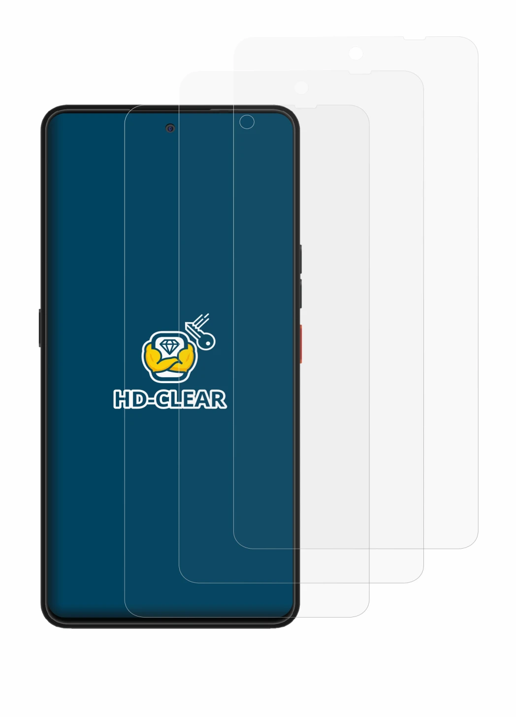 Immagine del dispositivo Volla Phone Plinius con un'ampia varietà di protezioni per lo schermo.
