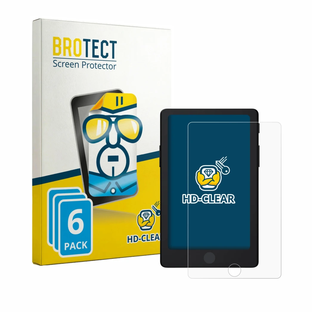 Parte frontale di una confezione del prodotto con il logo del marchio BROTECT. Accanto è raffigurato il dispositivo Xteink X4