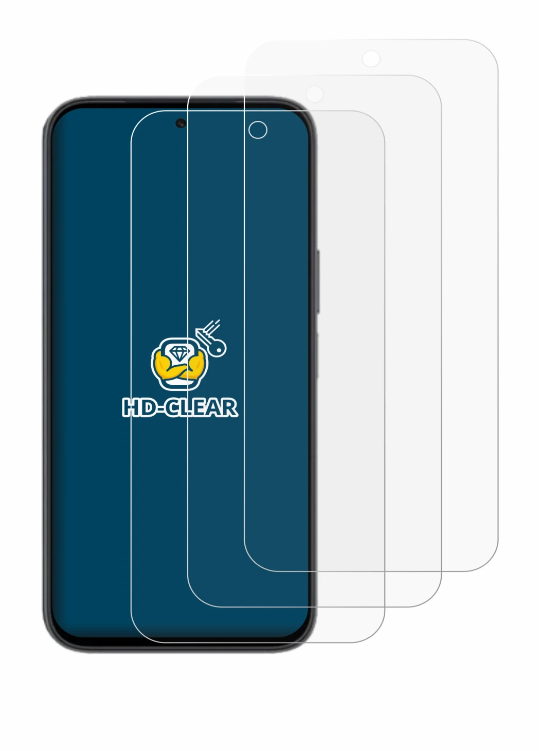 Immagine del dispositivo Honor X6e con un'ampia varietà di protezioni per lo schermo.