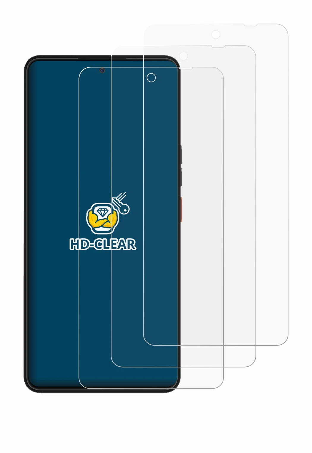 Immagine del dispositivo Volla Phone Plinius Plus con un'ampia varietà di protezioni per lo schermo.