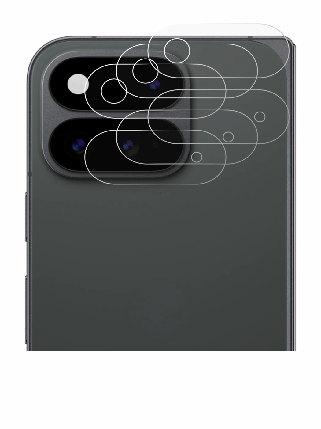 Immagine del dispositivo Google Pixel 11 Pro Fold (SOLO Fotocamera) con un'ampia varietà di protezioni per lo schermo.