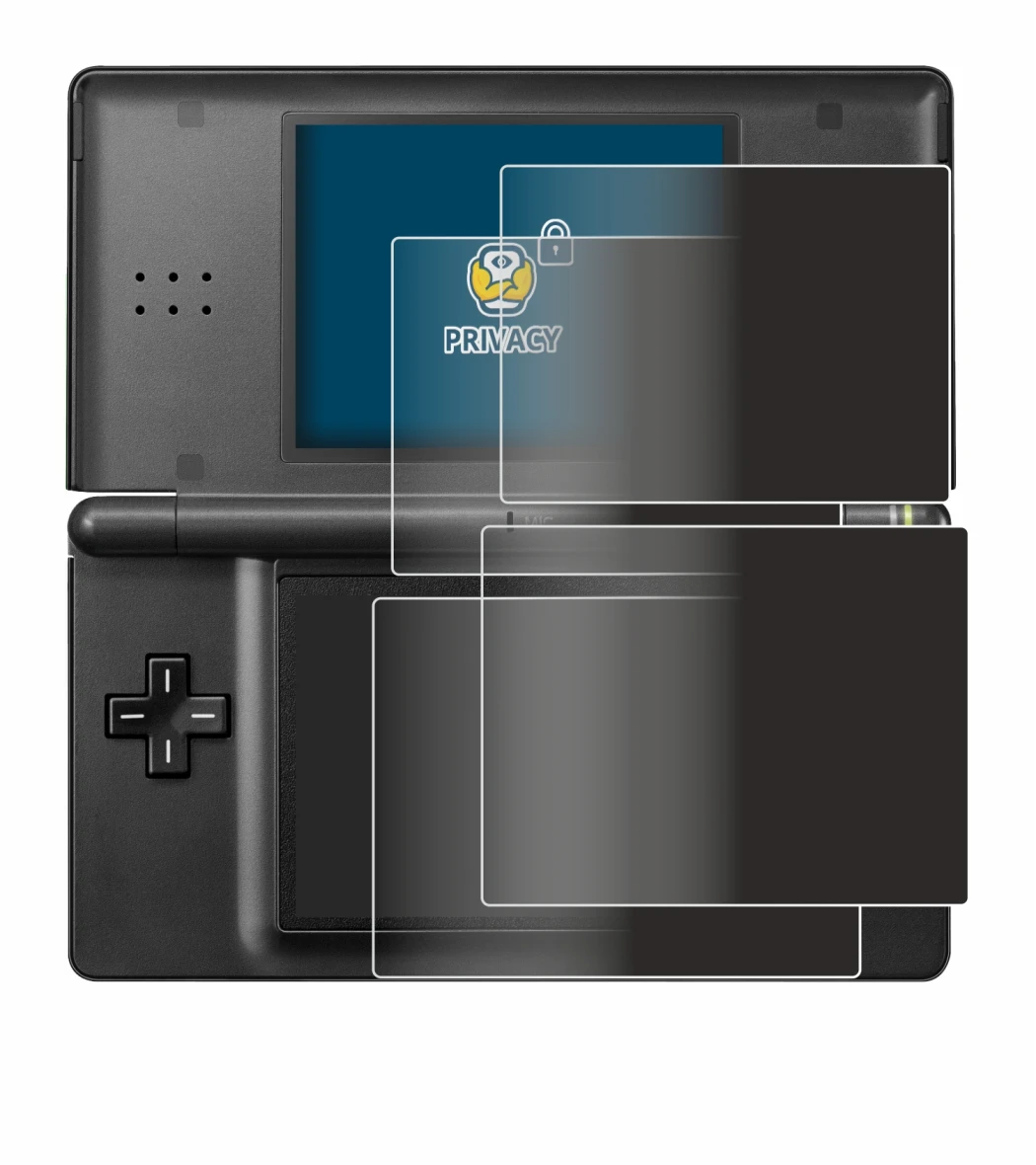 Immagine del dispositivo Nintendo DS LITE con un'ampia varietà di protezioni per lo schermo.