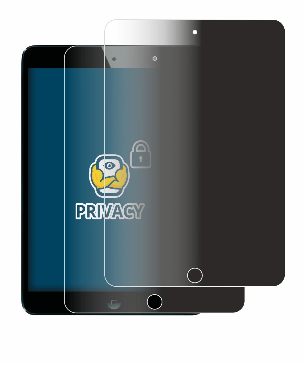 Immagine del dispositivo Apple iPad Mini 1 2012 con un'ampia varietà di protezioni per lo schermo.