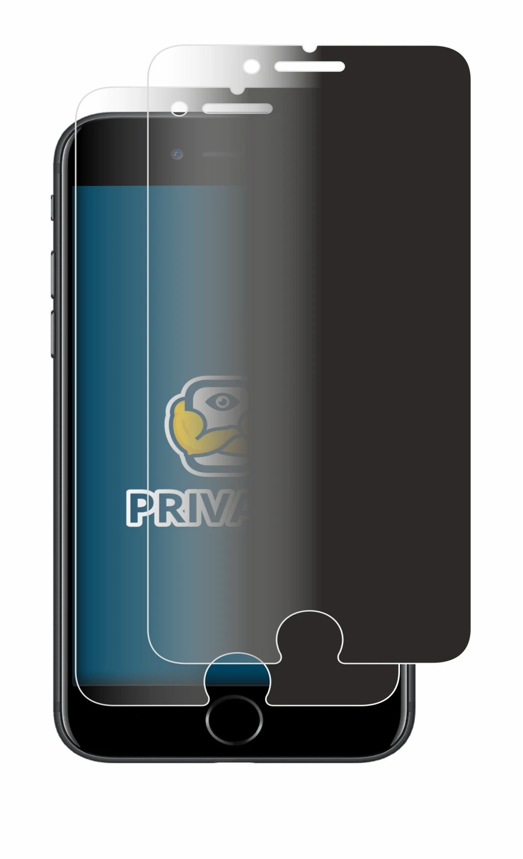 Immagine del dispositivo Apple iPhone 7 con un'ampia varietà di protezioni per lo schermo.