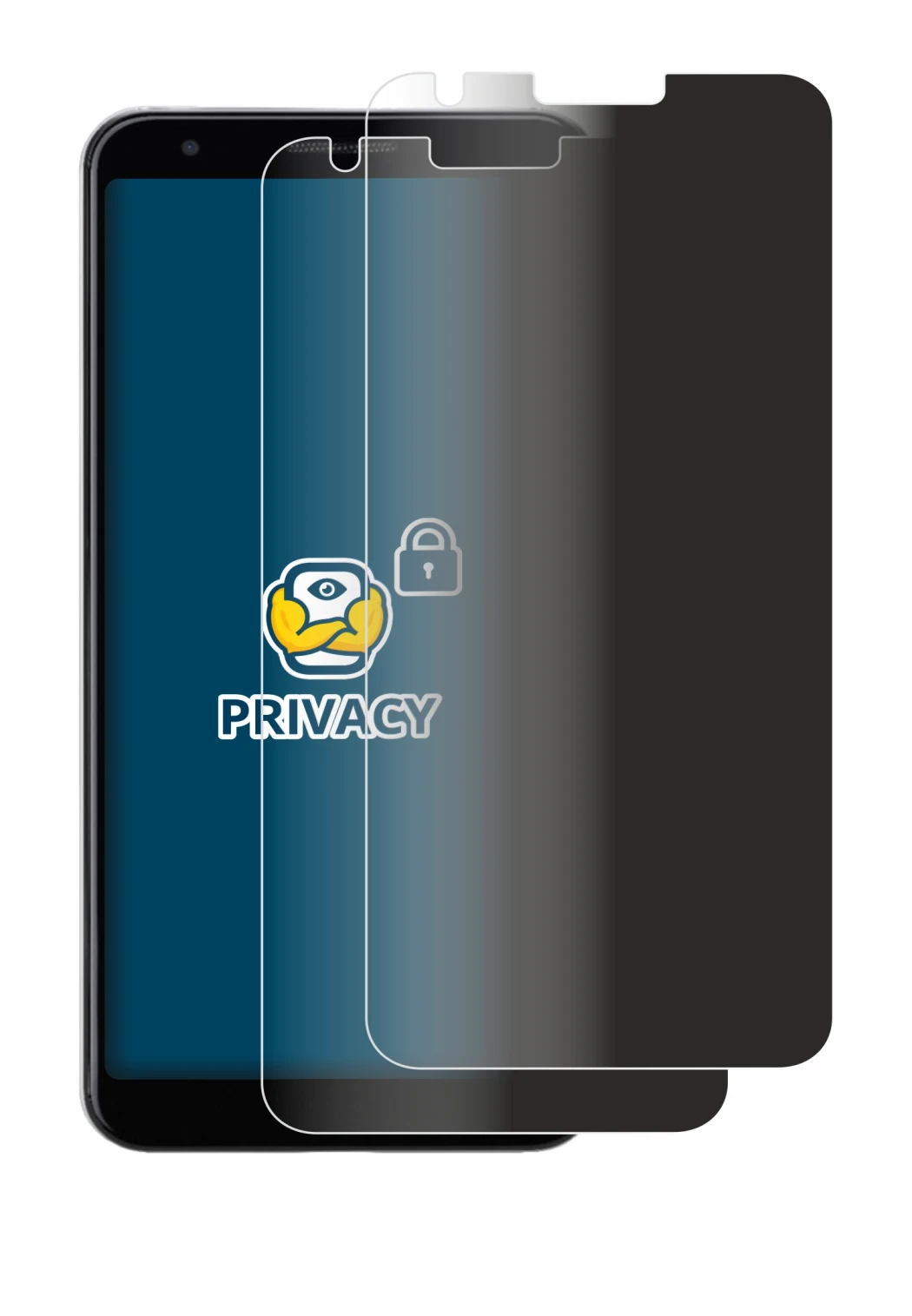 Immagine del dispositivo Google Pixel 3a con un'ampia varietà di protezioni per lo schermo.