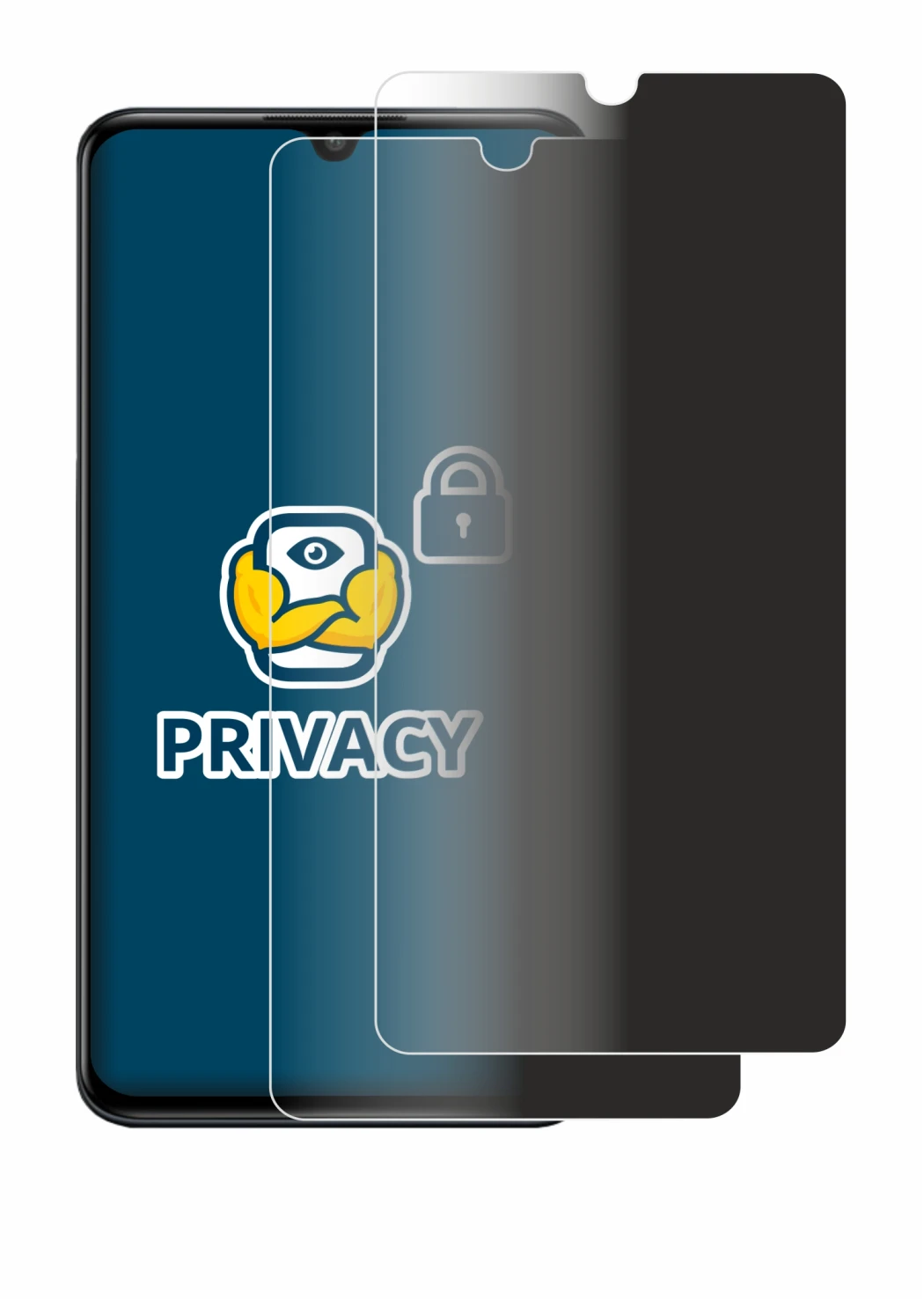 Immagine del dispositivo Huawei P30 lite con un'ampia varietà di protezioni per lo schermo.