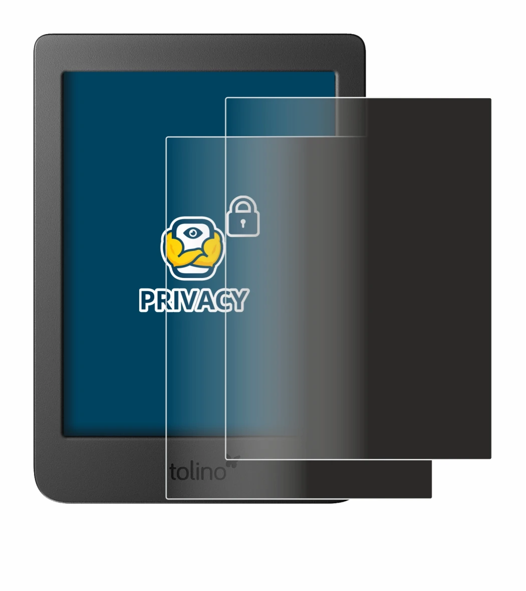 Immagine del dispositivo Tolino Page 2 con un'ampia varietà di protezioni per lo schermo.