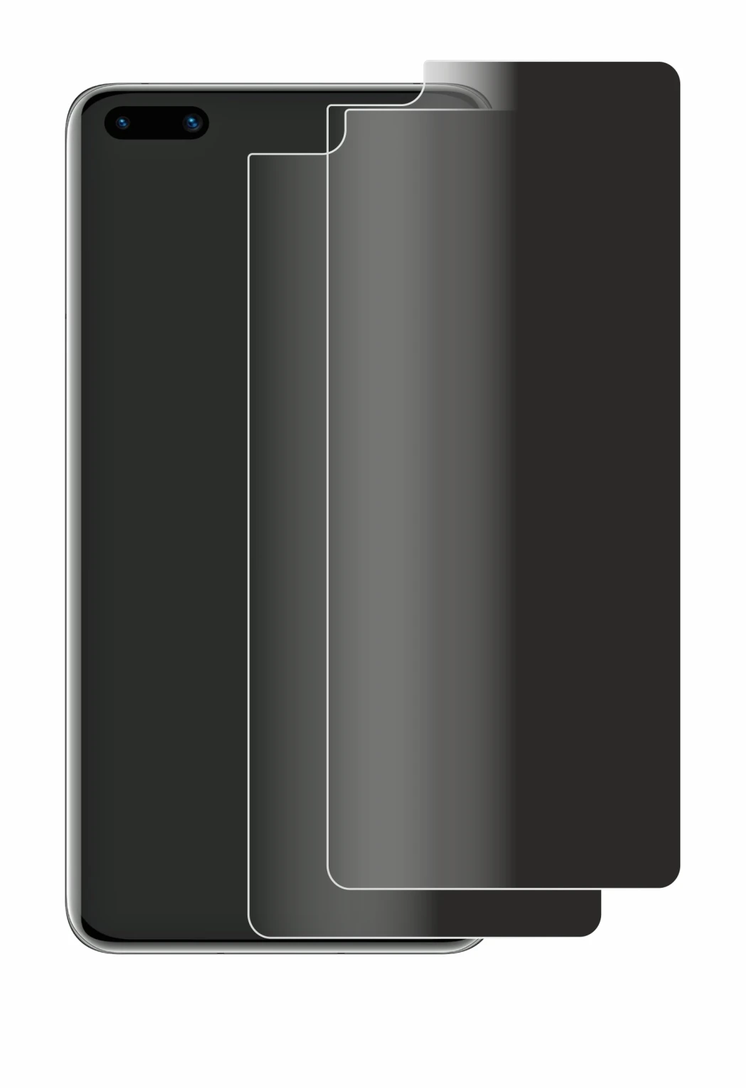 Immagine del dispositivo Huawei P40 con un'ampia varietà di protezioni per lo schermo.
