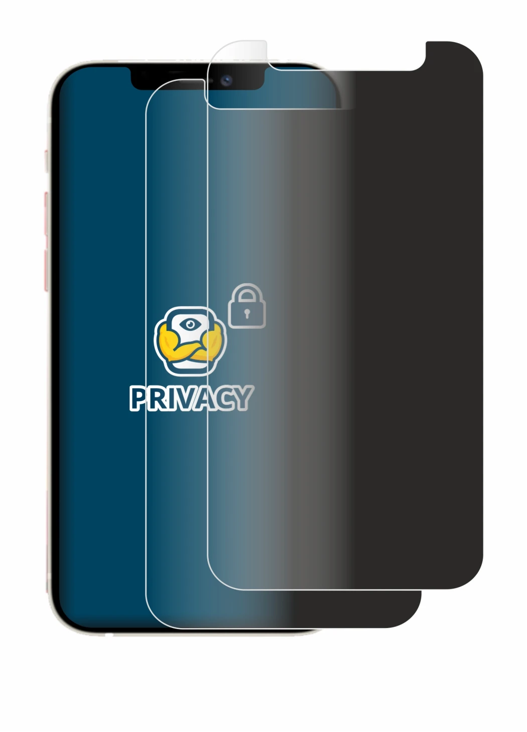Immagine del dispositivo Apple iPhone 12 mini con un'ampia varietà di protezioni per lo schermo.