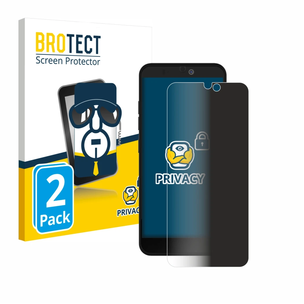 Parte frontale di una confezione del prodotto con il logo del marchio BROTECT. Accanto è raffigurato il dispositivo Fairphone 