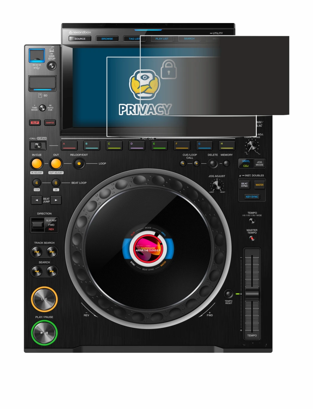Immagine del dispositivo Pioneer CDJ 3000 con un'ampia varietà di protezioni per lo schermo.