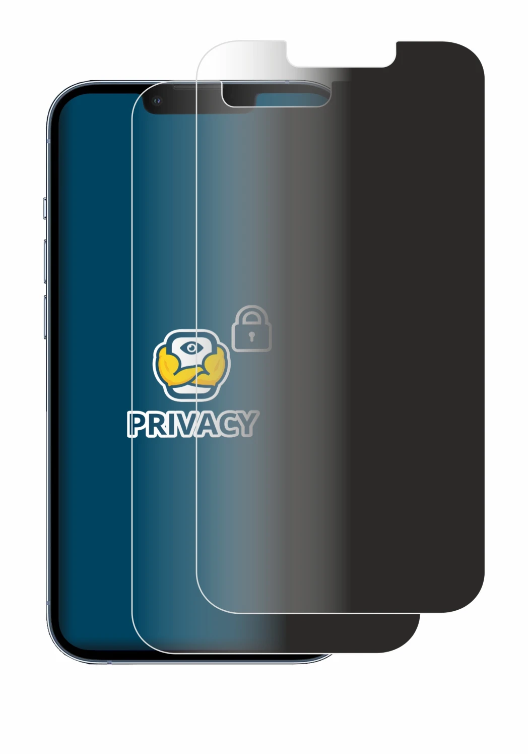 Immagine del dispositivo Apple iPhone 13 Pro con un'ampia varietà di protezioni per lo schermo.