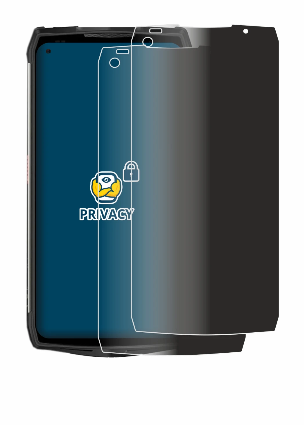 Immagine del dispositivo Ulefone Power Armor 13 con un'ampia varietà di protezioni per lo schermo.