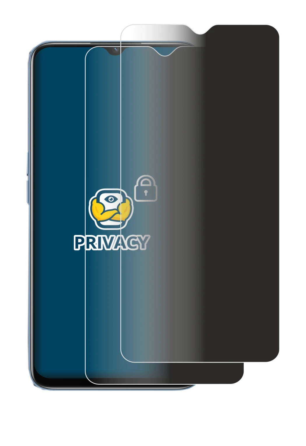Immagine del dispositivo Oppo A16 con un'ampia varietà di protezioni per lo schermo.