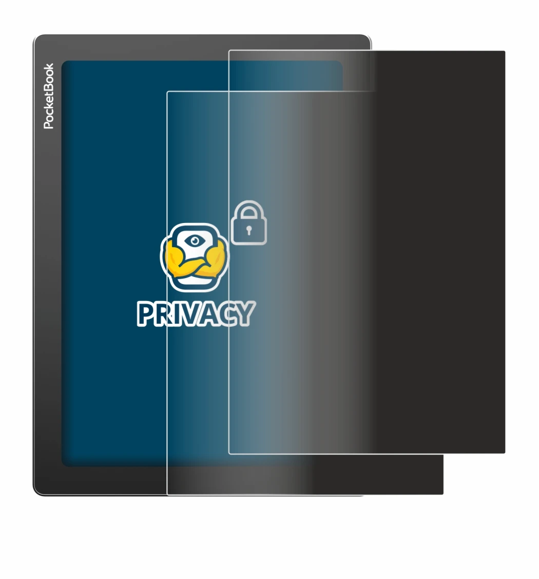 Immagine del dispositivo PocketBook InkPad Lite con un'ampia varietà di protezioni per lo schermo.