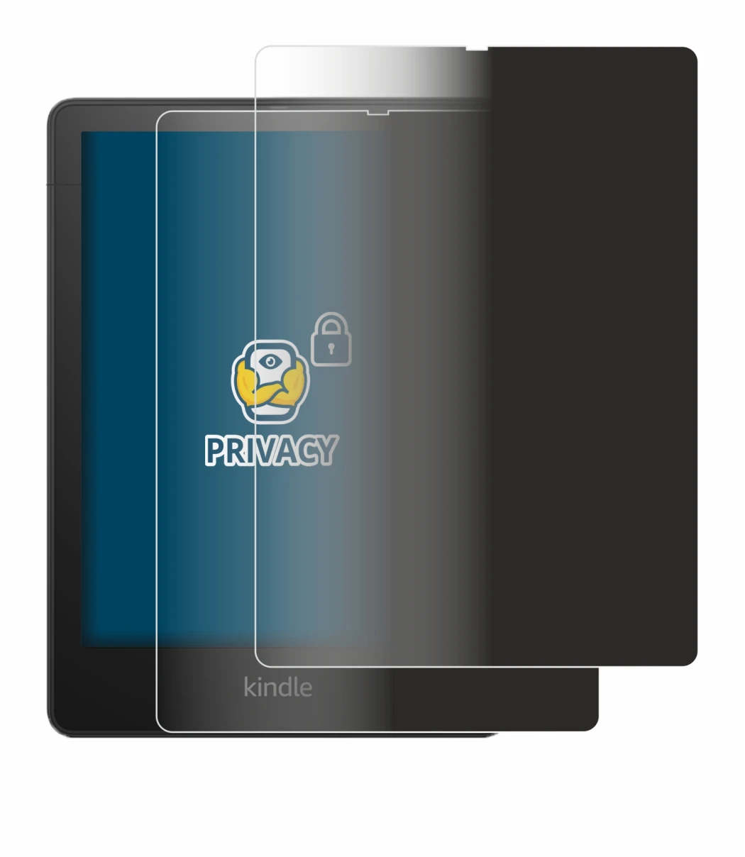 Immagine del dispositivo Amazon Kindle Paperwhite 2021 Signature Edition con un'ampia varietà di protezioni per lo schermo.