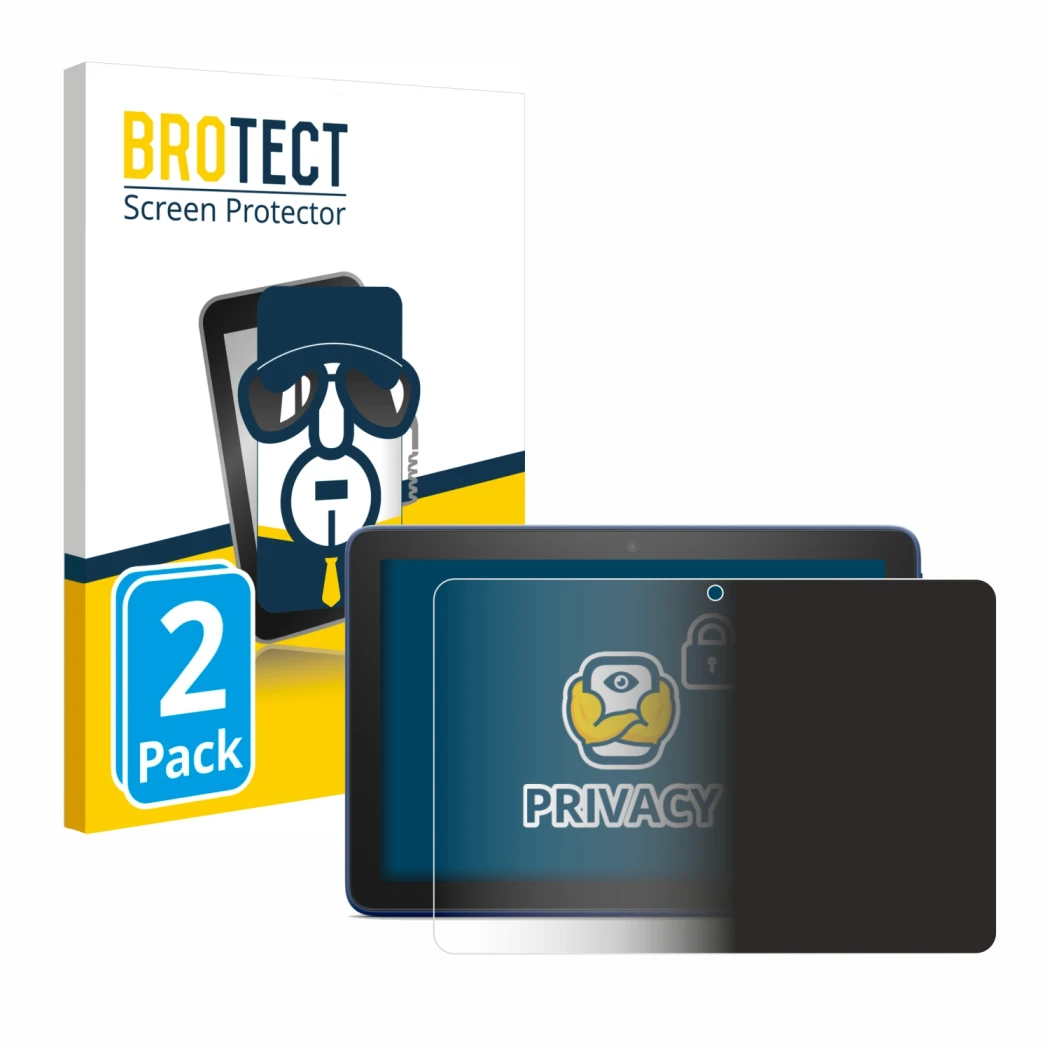 Parte frontale di una confezione del prodotto con il logo del marchio BROTECT. Accanto è raffigurato il dispositivo Amazon Fir