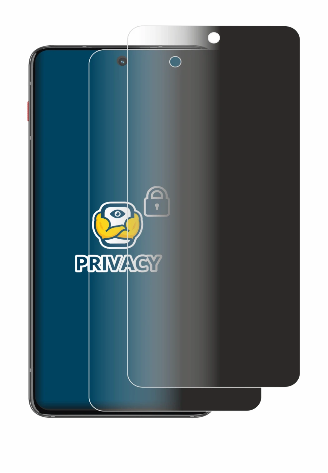 Immagine del dispositivo Motorola ThinkPhone con un'ampia varietà di protezioni per lo schermo.