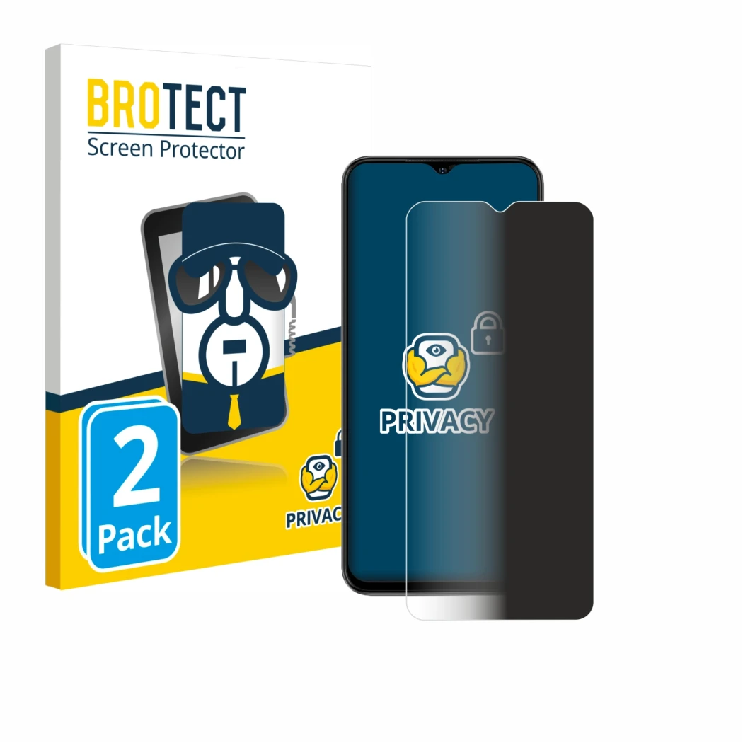 Parte frontale di una confezione del prodotto con il logo del marchio BROTECT. Accanto è raffigurato il dispositivo Ulefone No
