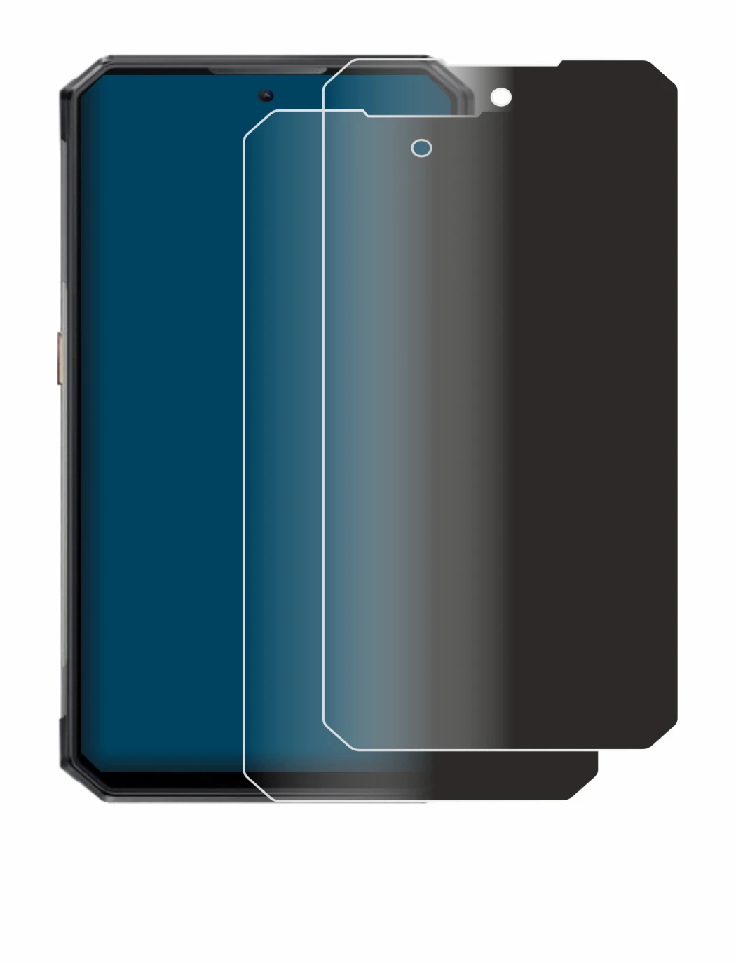 Immagine del dispositivo Oukitel WP30 Pro con un'ampia varietà di protezioni per lo schermo.