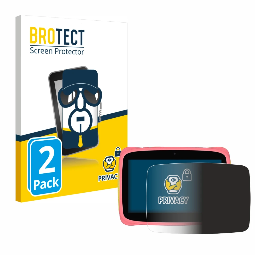 Parte frontale di una confezione del prodotto con il logo del marchio BROTECT. Accanto è raffigurato il dispositivo Blackview