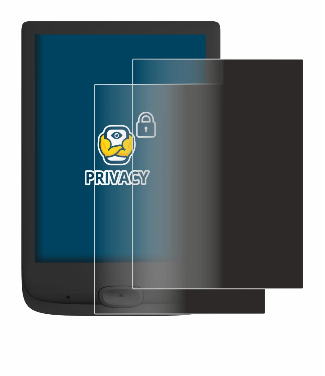 Immagine del dispositivo PocketBook Basic Lux 4 con un'ampia varietà di protezioni per lo schermo.