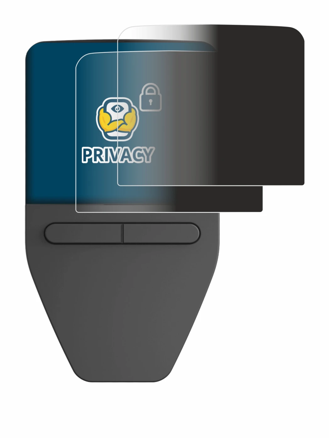 Immagine del dispositivo Trezor Safe 3 con un'ampia varietà di protezioni per lo schermo.
