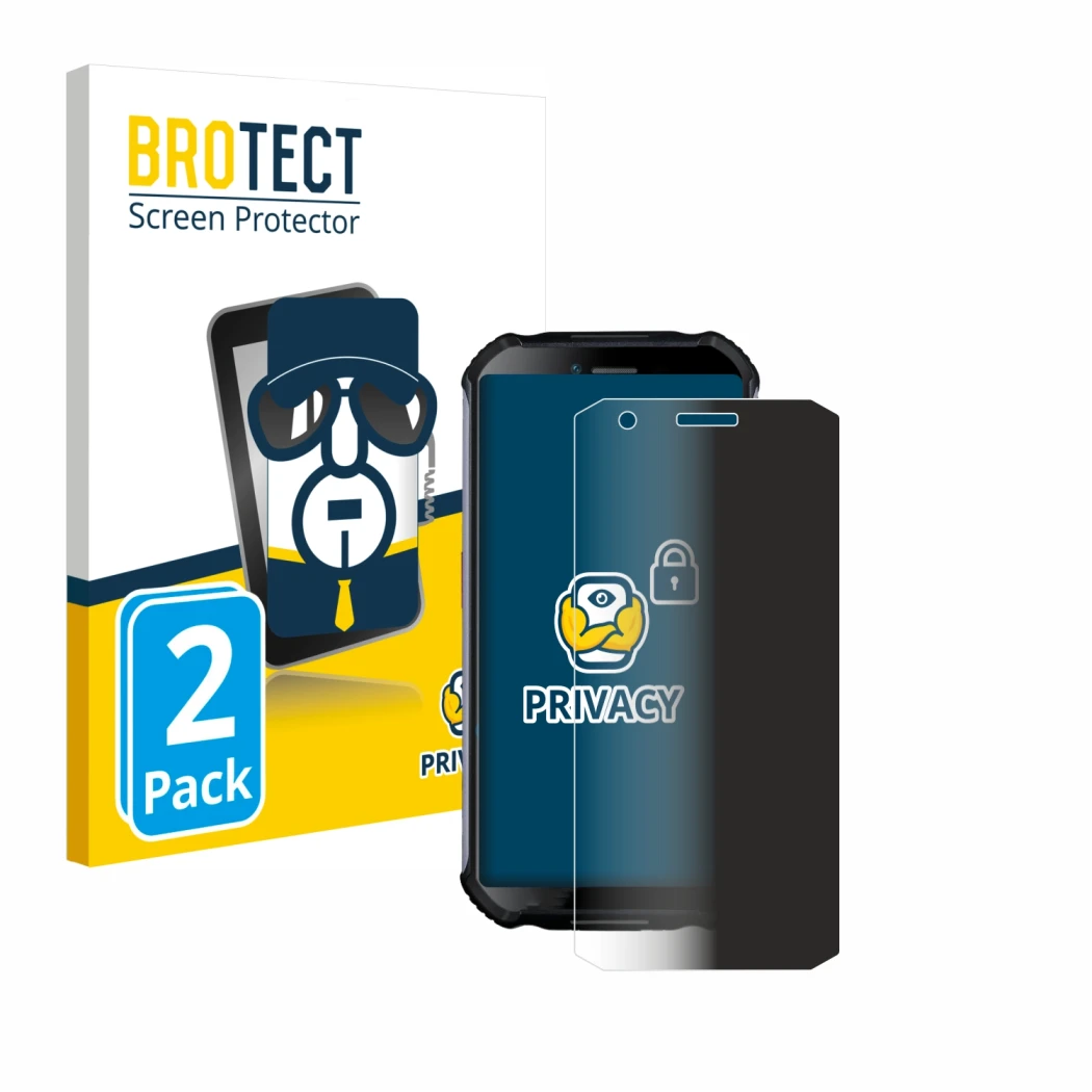 Parte frontale di una confezione del prodotto con il logo del marchio BROTECT. Accanto è raffigurato il dispositivo Doogee S41